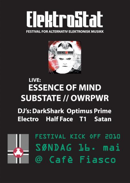 ElektroStat KICK OFF søndag 16.mai@ Cafe Fiasco