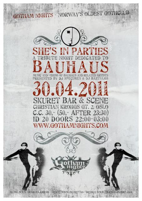 Gotham Nights: She's in parties - A bauhaus tribute night