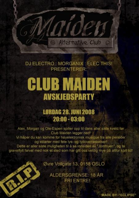 MAIDEN AVSKJEDSPARTY